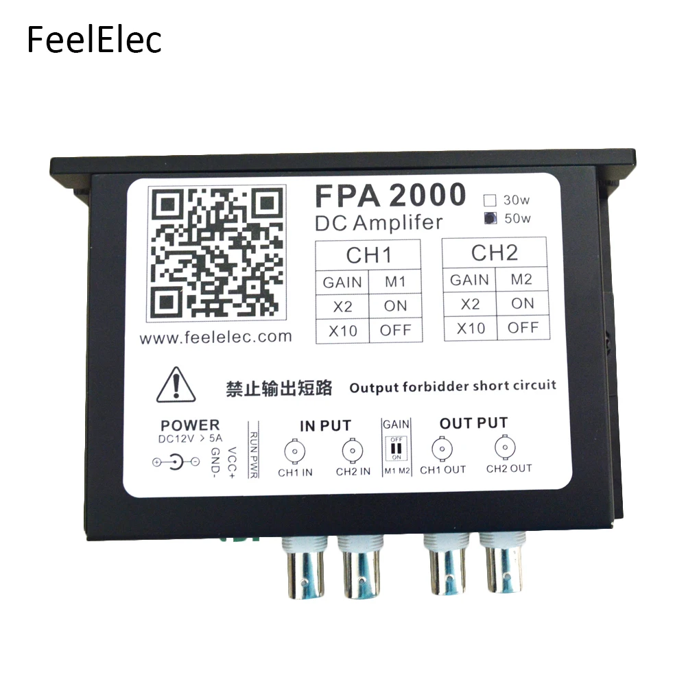 Feeltech FPA2000-50W двухканальный усилитель высокой мощности для генератора сигналов произвольной формы Feeltech FPA2000-50W двухканальный усилитель высокой мощности для генератора сигналов произвольной формы