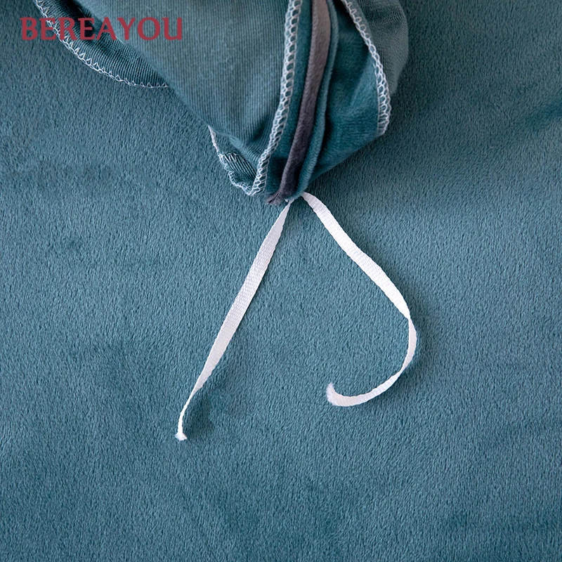 Роскошные комплекты постельного белья из фланели в скандинавском стиле синяя