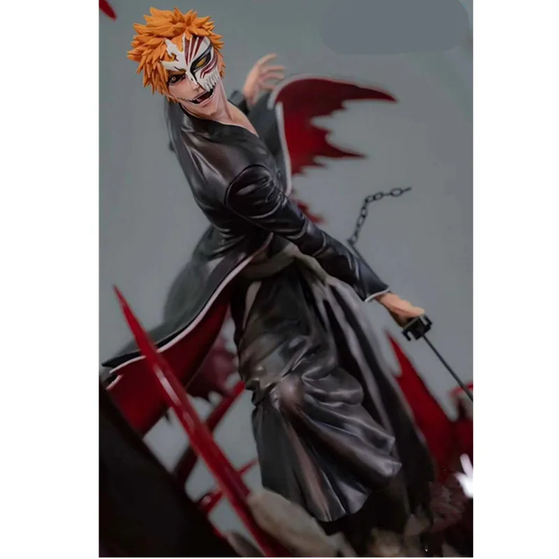 

18" Anime Bleach Bust Kurosaki ichigo 1/6 Statue Hollow Mask Swastika Solution grammaticalization GK Action Figure Toy BOX L159