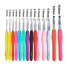 Набор крючков для вязания сделай сам, 2,0 мм-10 мм, разноцветные эргономичные вплетать в пряжу для вязания