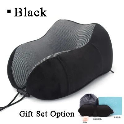 Black Gift U-образная Подушка с эффектом памяти, u-образная Подушка с логотипом на заказ, Воздушная Магнитная тканевая подушка для путешествий, подушка для шеи - Цвет: Black Gift