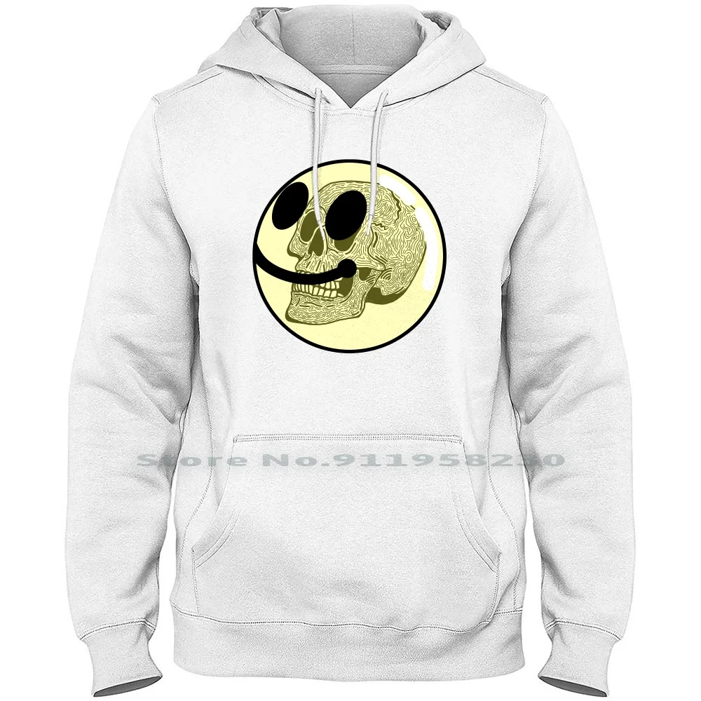 

Smile Skull Men Women Hoodie Pullover Sweater 6XL Big Size Cotton Doodle Smile Skull Humor Icon Fun Sm Mi