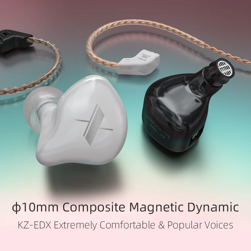 KZ EDX 10 мм композитный Магнитный динамический привод металлический вкладыш HIFI