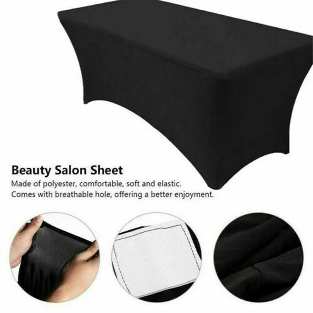 Pure Color Massage Table Bed Fitted Sheet Elastic Full Cover Rubber Band SPA Treatment With Face Breath Hole |