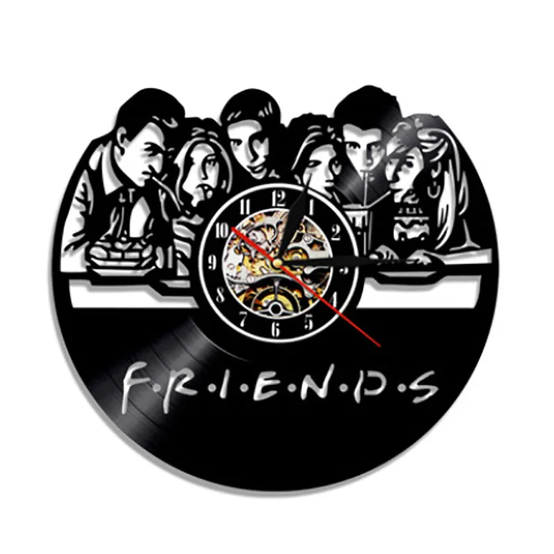 Friends TV Series CD Clock Wall Watch with LED Lighting Vintage Vinyl Record Home Decor Gift for Friend horloge | Дом и сад