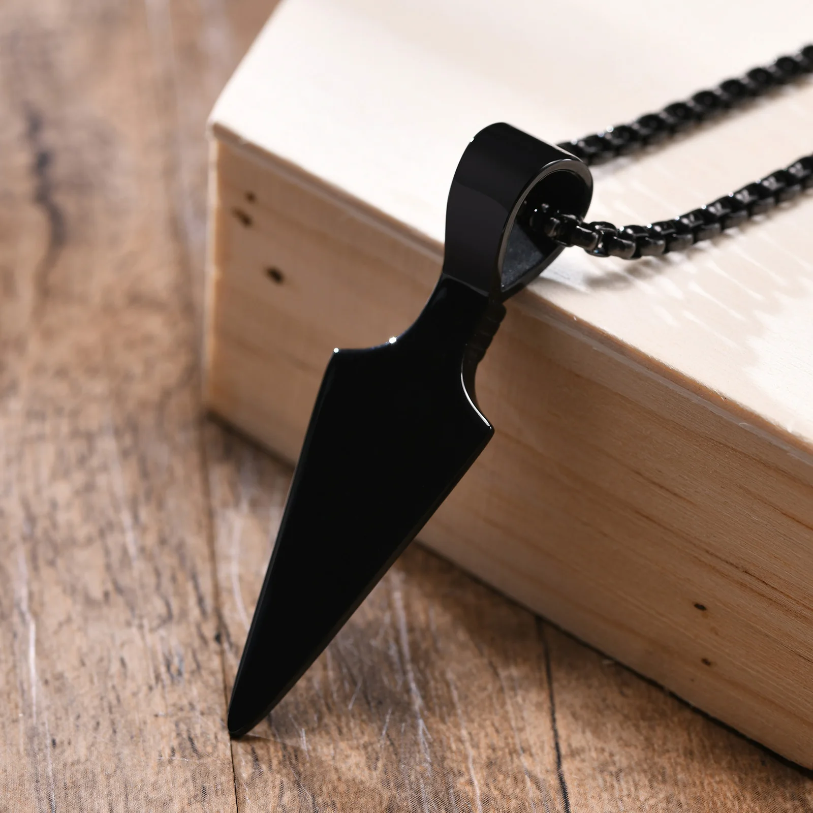 Мужское готическое ожерелье Vnox в виде копьев викингов Черные Подвески-кресты из