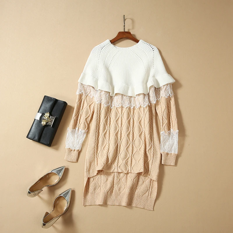 Высокое качество новинка 2019 подиумное платье женское с длинным рукавом цветной