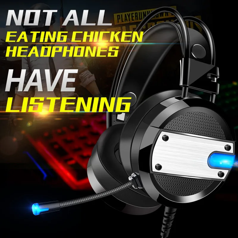 

A10 PC Headphones 2M Wired Headset Leather Ear-cap 3.5mm Gaming Earphone Non-slip Headset With Microphone light