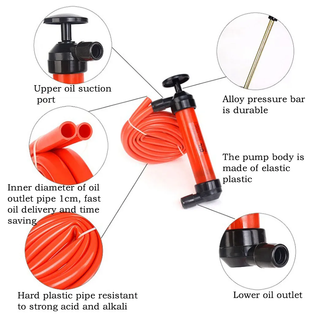 Портативный Ручной Масляный сифон автомобильный шланг экстрактор топлива и газа