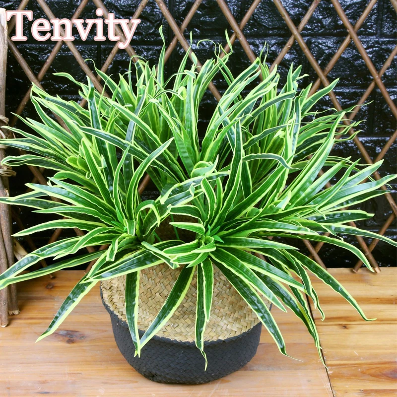 Пластиковые искусственные растения зеленые листья хлорофитум для дома сада