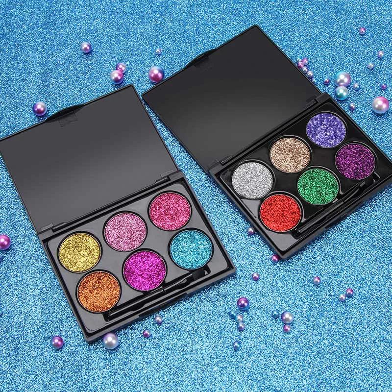 

6 Color Glitter Eyeshadow Paltte Beauty Long-lasting Easy To Wear Natural Waterproof Eyes Shine Shadow Brand Makeup Cosmetics