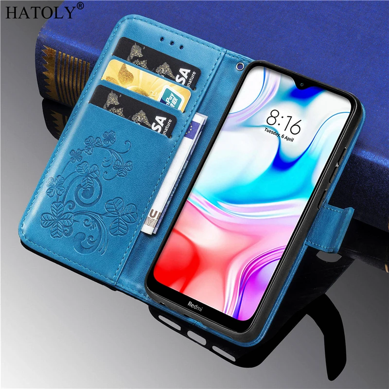 

Чехол-книжка для Xiaomi Redmi 8, кожаный чехол-кошелек с держателем для карт, подставка, мягкий чехол-бампер из ТПУ для телефона Xiaomi Redmi 8