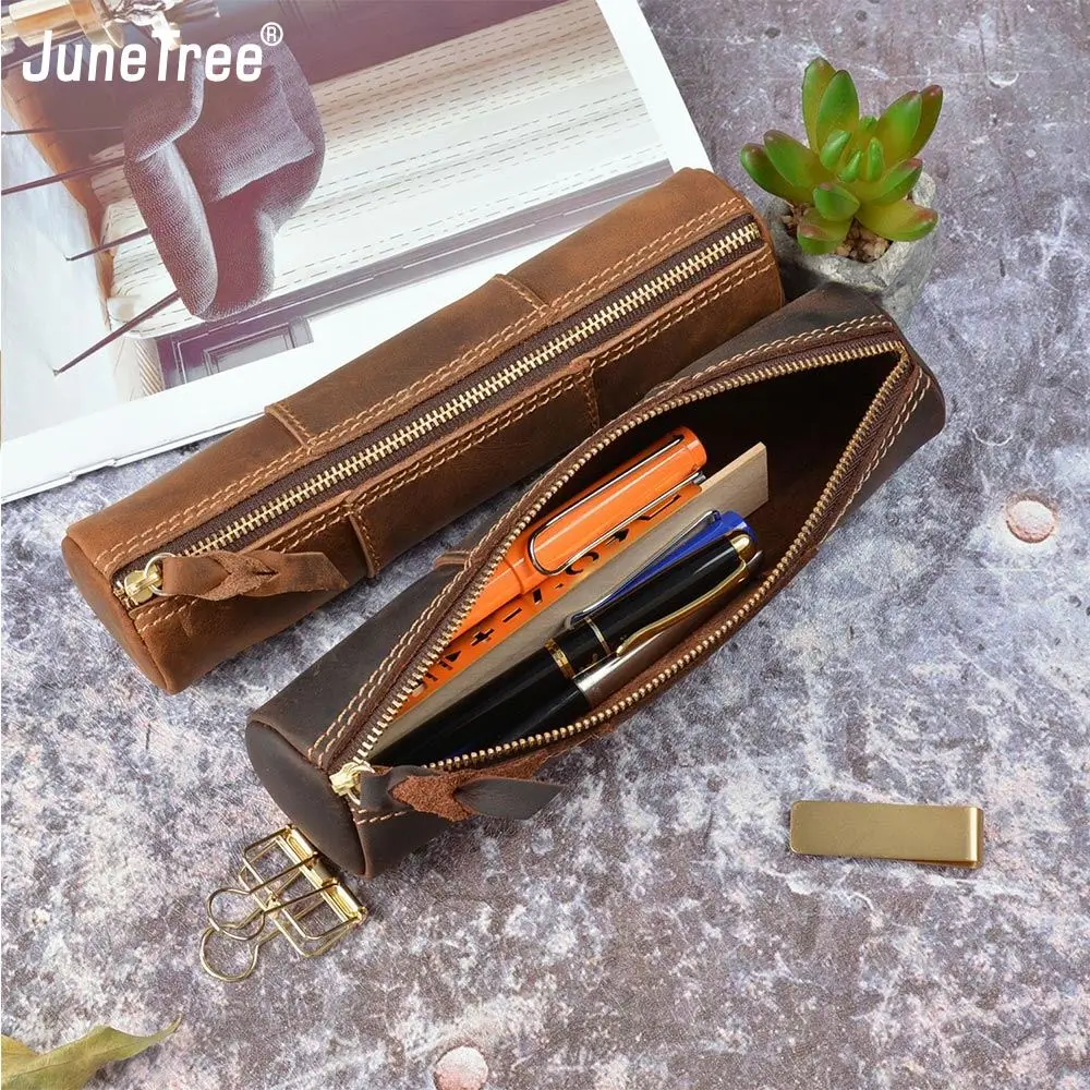 

genuine leather Pen Pencil Case Holder Protective Carrying Box Bag Storage Container for Fountain Pen Ballpoint pouch School