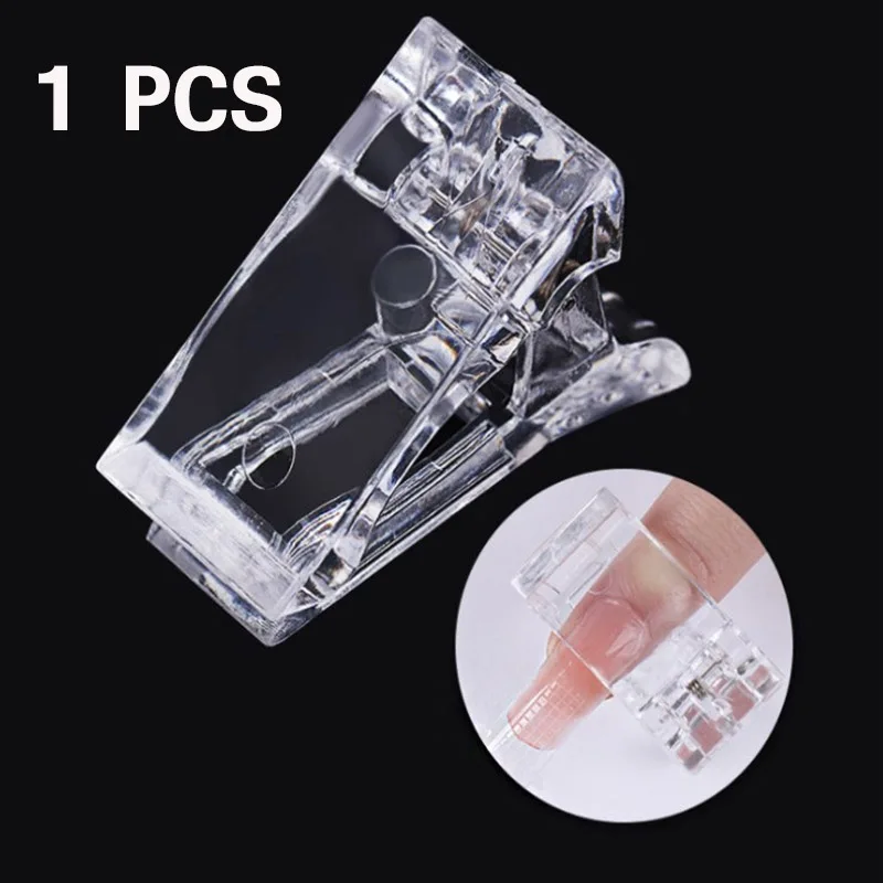 1 pcs nail clip Двухконцевая Удлиняющая гелевая двойная кисть УФ полигель Удлиняющая Кисть для ногтей формы для ногтей для наращивания ногтей УФ-инструмент для наращивания ногтей - Цвет: 1 pcs nail clip