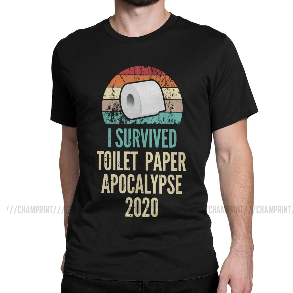 Я пережил туалетная бумага Apocalypse 2020 Футболка Мужская хлопковая футболка Sarcastic