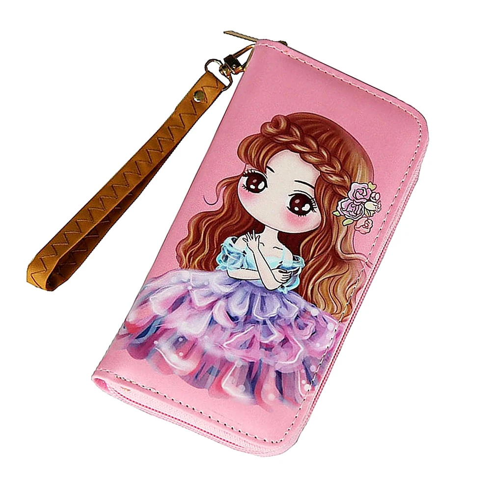 Новый милый Длинный кошелек с рисунком для девочек большая вместительность