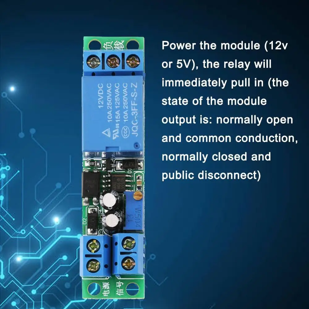 Релейный модуль с задержкой 12 В постоянного тока низкоуровневый триггерный