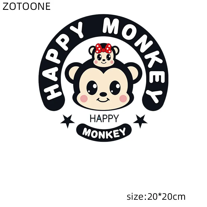 ZOTOONE милые нашивки с обезьяной железные наклейки на одежду для детей Мультяшные