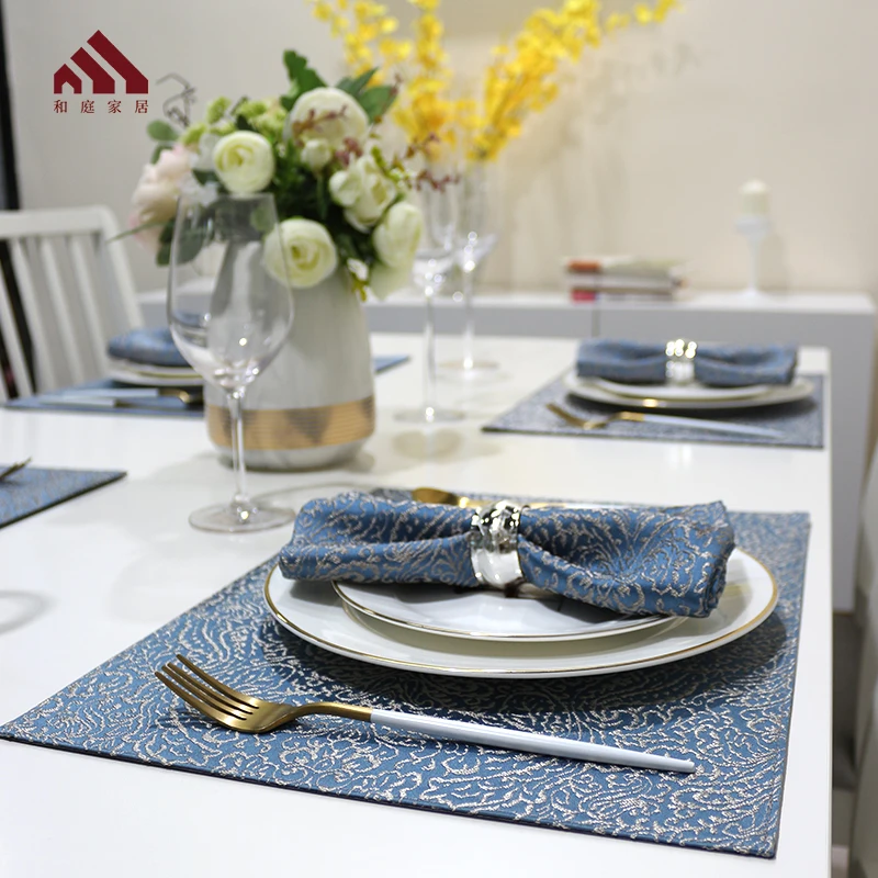 Набор из 6 жаккардовые тканевые салфетки окрашенной ткани для украшения столовой