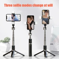 selfie stick tripod monopod for iphone 12 13 pro max se3 stand holder with light for xiaomi mi redmi huawei smartphone accessory