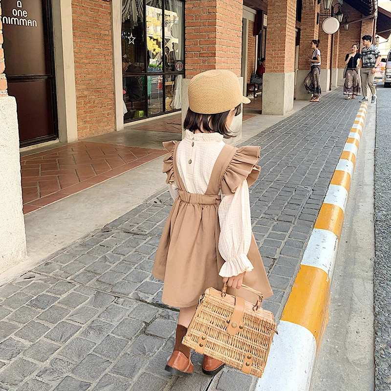 Детское платье новинка 2020 модное однотонное без рукавов с круглым вырезом на