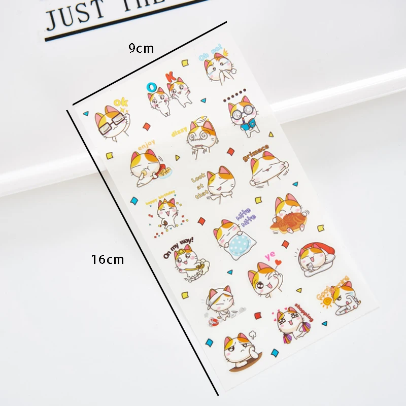 6 листов/упаковка в партии Kawaii Japan Cats life PET стикеры Горячая студенческие украшения дневник наклейки офисные школьные принадлежности - Цвет: Blossoming cat