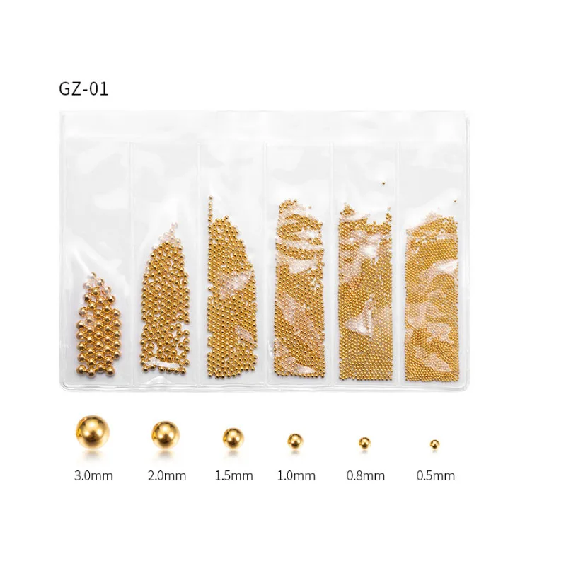 6 Grids Mini Small Nail Beads Stainless Steel Nails Art Decorations Gun Black Rose Gold Studs DIY Tool | Красота и здоровье