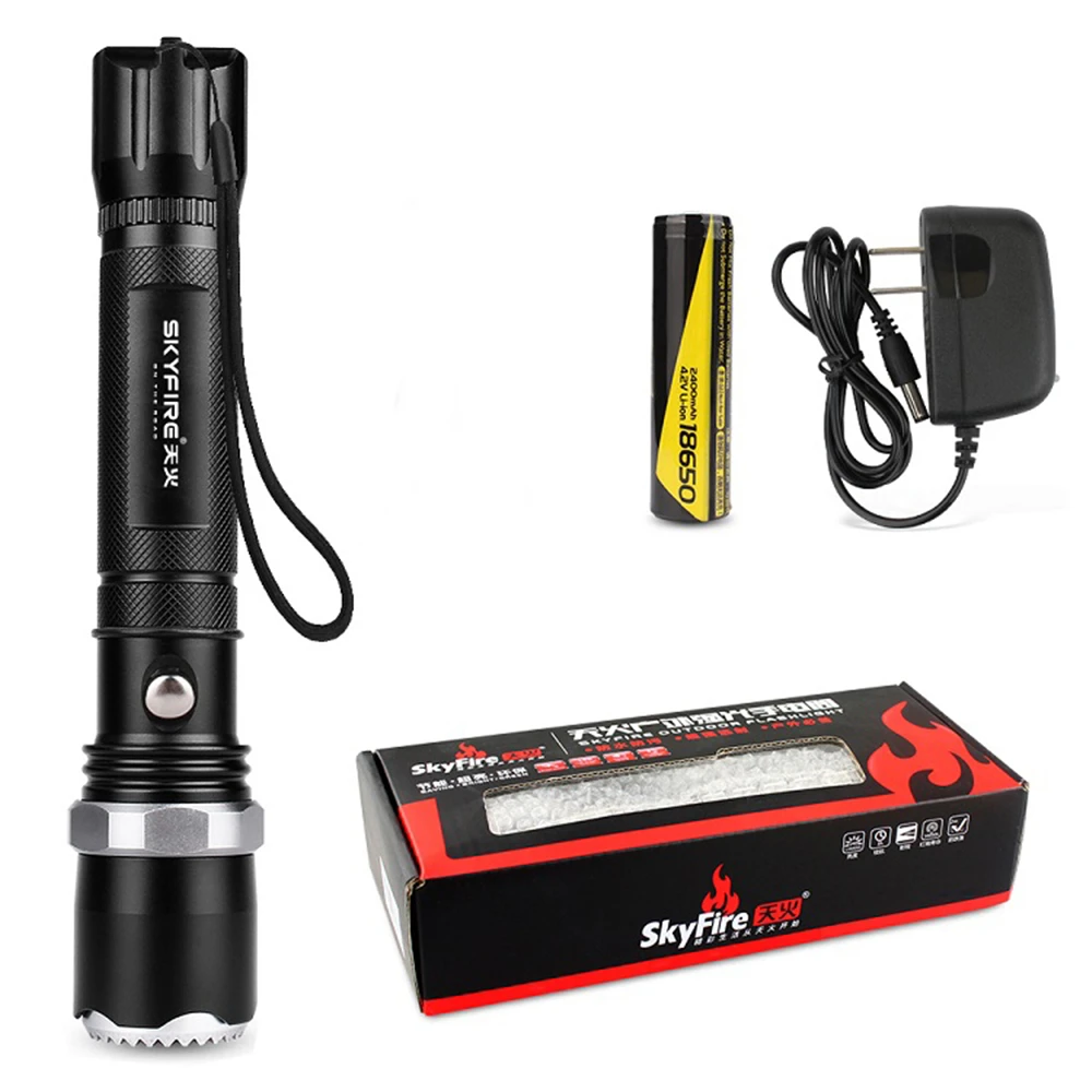 Светодиодный фонарик Arc Lighter с самозащитой Head Head и Zoomable Beam Included Аккумуляторная батарея 18650 и крепление фонарь самооборона фонари фонарики телескопическая дубинка 18650 аккумуляторная батарея