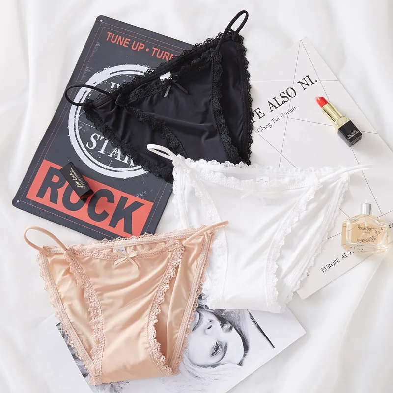 3 шт./компл. сексуальные бесшовные трусики женские стринги кружевные подштанники