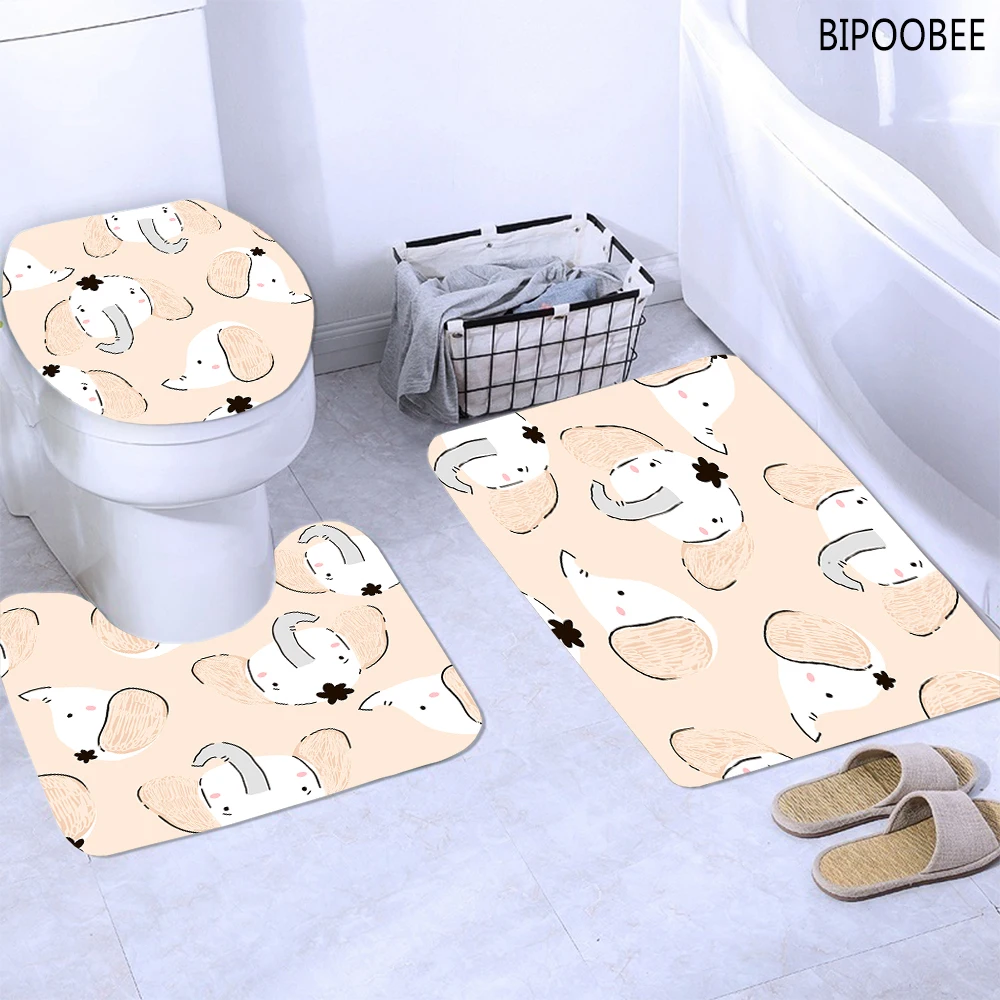 Мультяшная занавеска для душа с милым слоном s водонепроницаемая ткань ванной