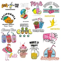 summer drinks fruit bananas pineapple and watermelon decoration heat transfer iron on t shirt diy patches for clothing sticker