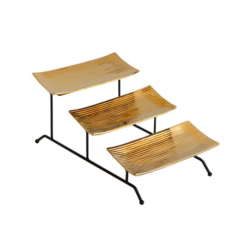 Трехслойная тарелка для фруктов в европейском стиле десертный стол многослойная