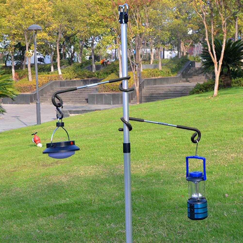 

2-way Lantern Lamp Hanger Light Hook Tent Pole Post Holder Outdoor Multifunction Camping Portable Outdoor Elements