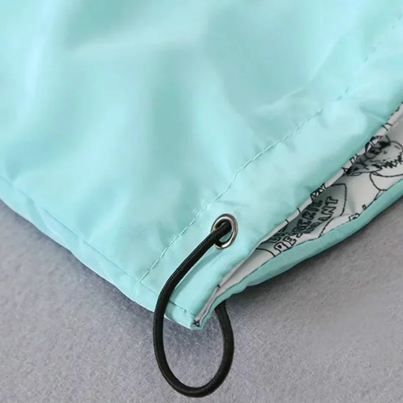 Куртка женская с капюшоном Повседневная ветровка базовая двухсторонняя на