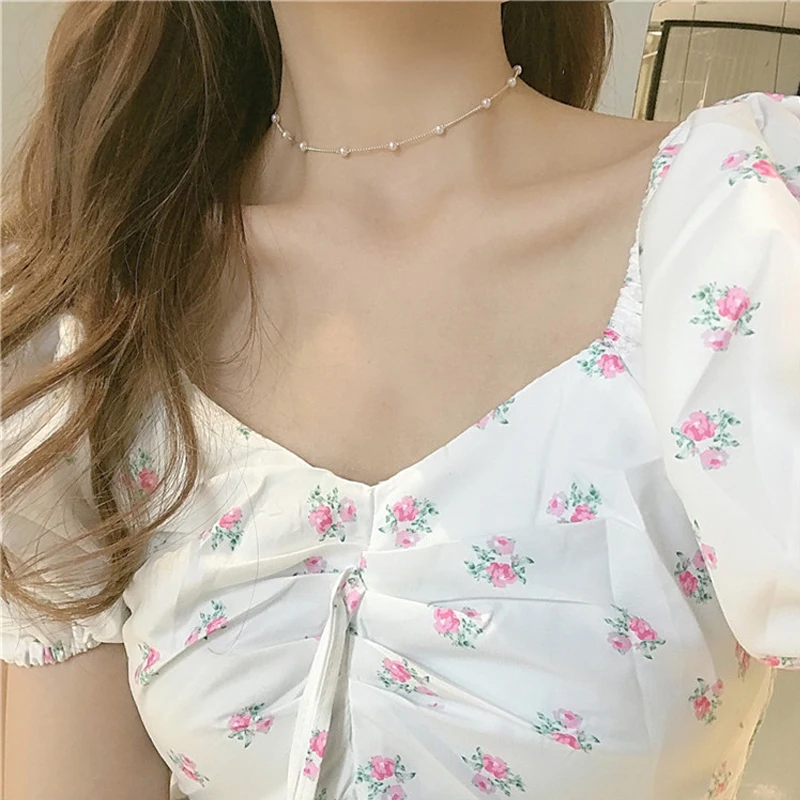 Темперамент простой. Детское жемчужное ожерелье Женская милая цепочка до ключиц