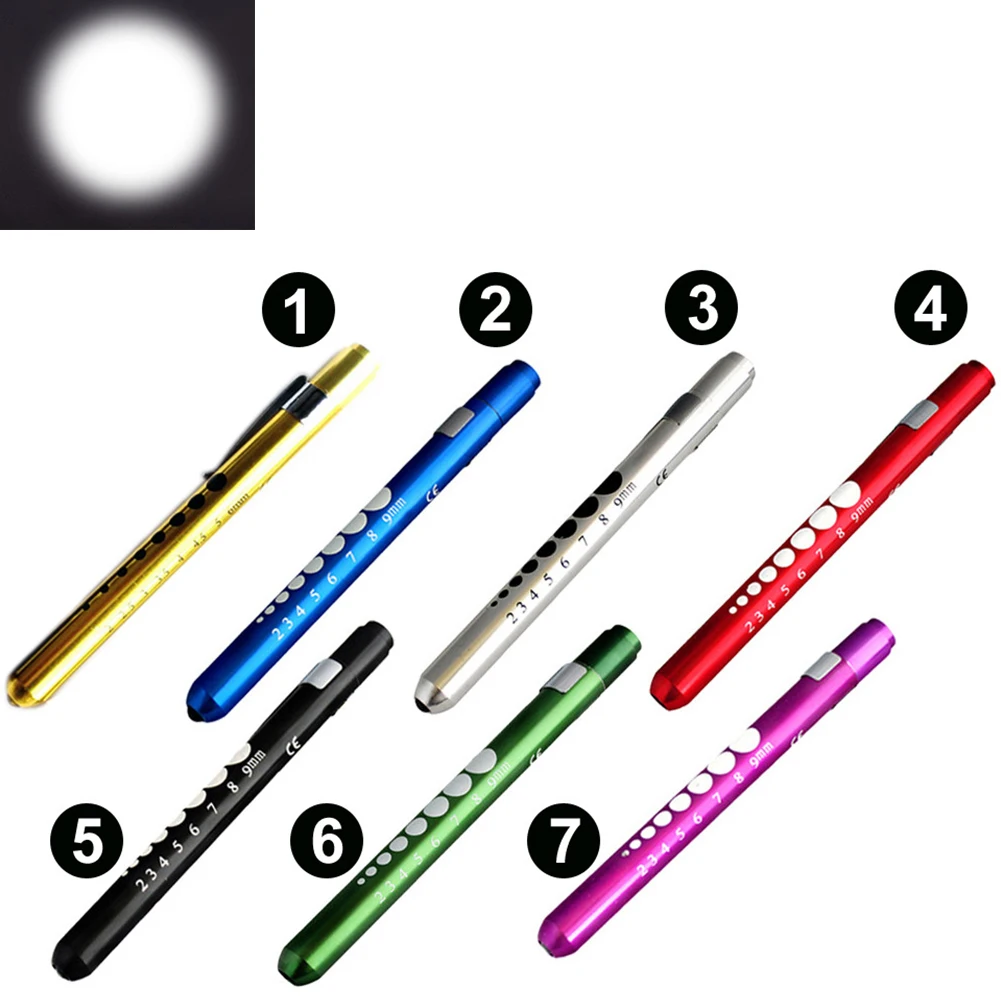 

Mouth Inspection Clip Led Tick Mark With Pupil Gauge Pocket Medical Pen Light Tool Ear Care Nursing Portable Mini