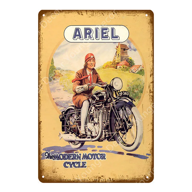 YD2699G Классический Ариэль мотоциклы металлические жестяные знаки Vespa электромобиль плакат для гараж; клуб магазин домашний декор винтажное украшение для стен - Цвет: YD2699G