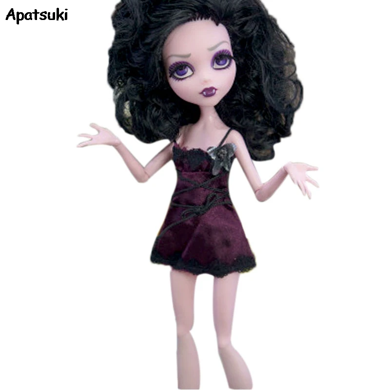 

Wine Red Dress For Monster High Doll Accessory Fashion Doll Clothes Set for Bratz Dolls Outfits For Baby 1/6 Doll Kids DIY Toys