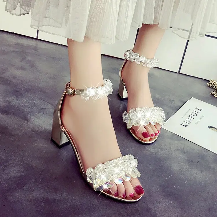 

Hot Lady Shoes New Sandals High-heeled Shallow Mouth Transparent PVC Pumps Work Women Female Sexy High Heels Zapatilla Lattice