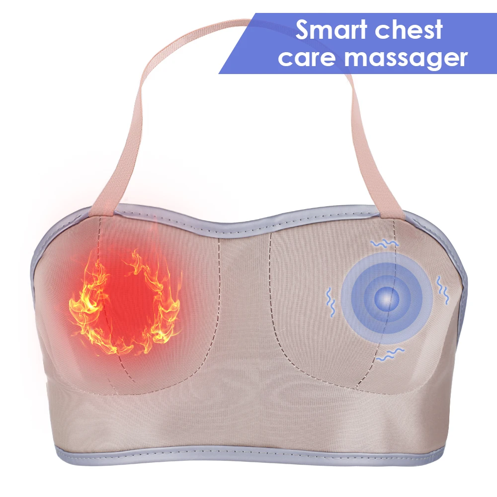

Charging Electric Breast Massage Bra Vibration Chest Massager Growth Enlargement Enhancer Breast Heating Stimulator Machine USB