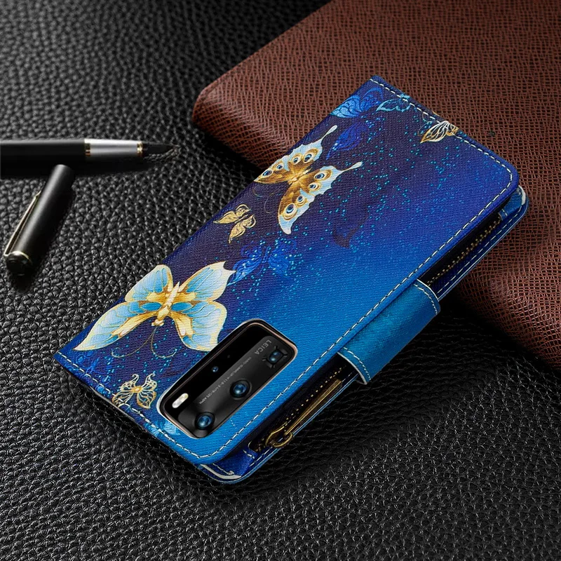 

Cute Colorful Butterfly Leather Wallet Case For Huawei P40 Pro P30 Lite Honor 9X Y7 Y6 Prime P Smart 2020 Flip Card Stand Cover