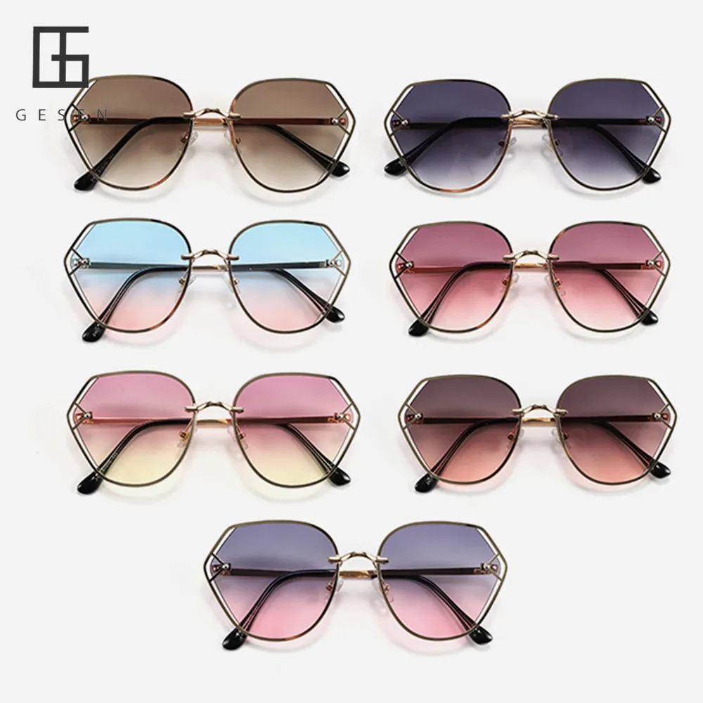 

GESEN Fashion Vintage Square Sunglasses Women's Sun Glasses For Mens Eyeglass Brand Designer Irregular Retro Radient Luxe Femme