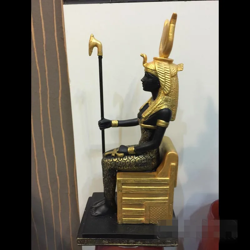 

NEW Egypt Sitting Posture Pluto Osiris Isis Goddess Bastet Resin Statue Creative Living Room TV Cabinet Decor Art&Craft X4297