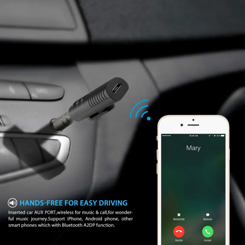 Portable Wireless Bluetooth 4.1 Receiver Back Clip 3.5mm Stereo Audio Adapter Blutooth Auxiliary Car Headphone Jack|headphone jack bluetooth