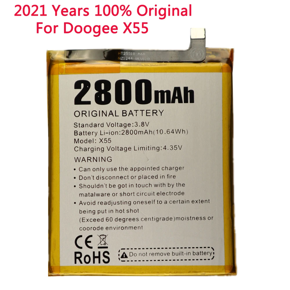 

2021 год, 3,8 оригинальный аккумулятор DOOGEE, новинка, 2800 в, мАч Для DOOGEE X55 X 55, аккумулятор высокого качества + номер для отслеживания