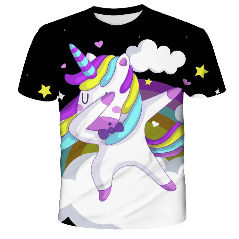 

Childrens Boys T Shirt Baby Unicorn Clothing Summer Unicorn T-Shirt Kids Cartoon Change Pattern Top Tee Size 3-14Year