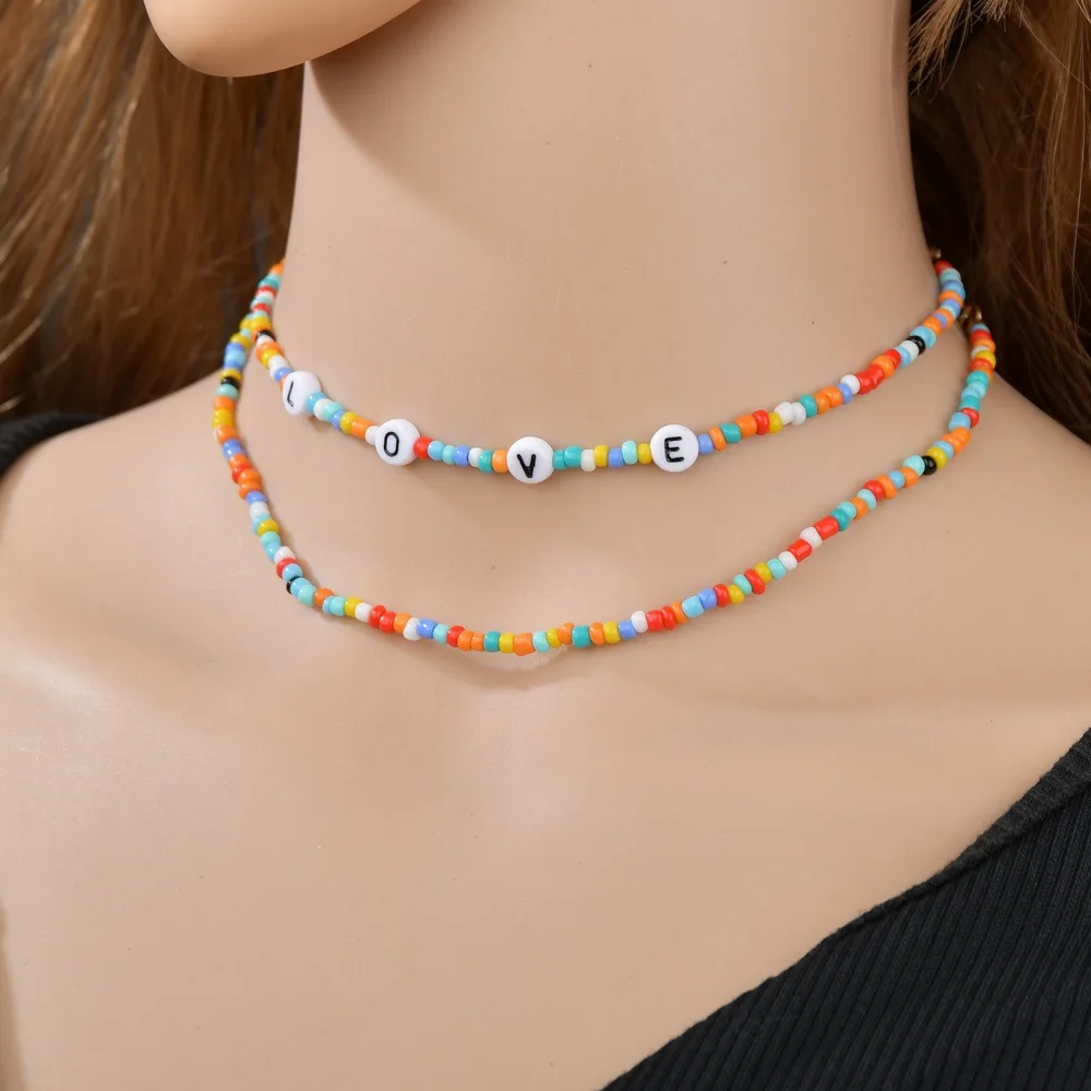 Женское Ожерелье-чокер с бусинами радужного цвета | Украшения и аксессуары