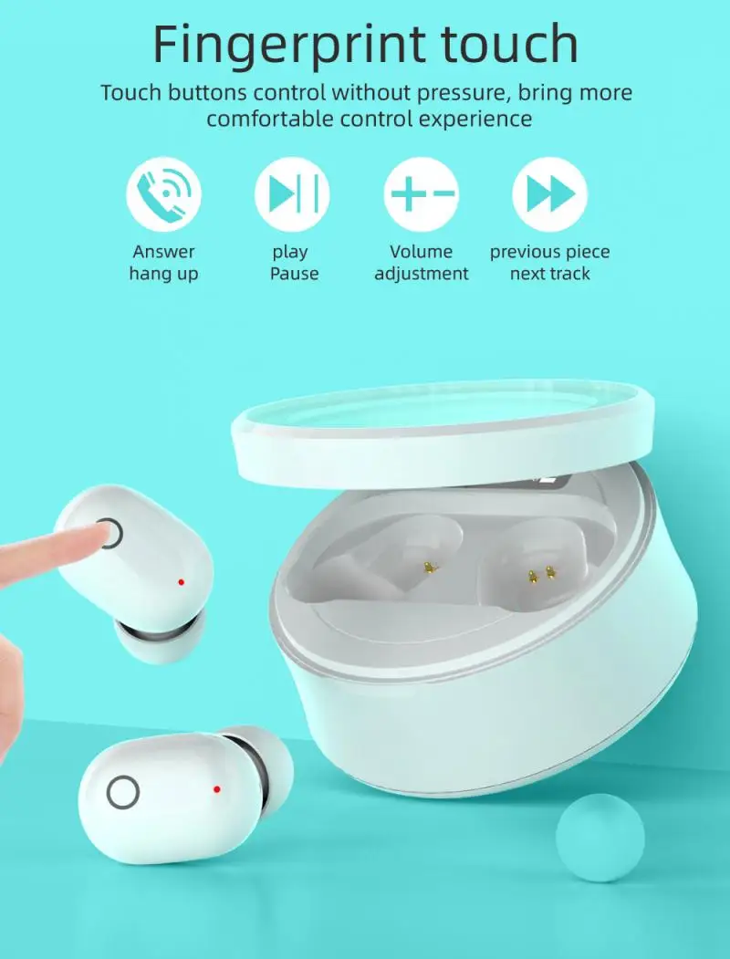 SMS-T10 Bluetooth Headset Touch Control Digital Display TWS Wireless Noise Reduction Music Hands-free Call Sports | Электроника