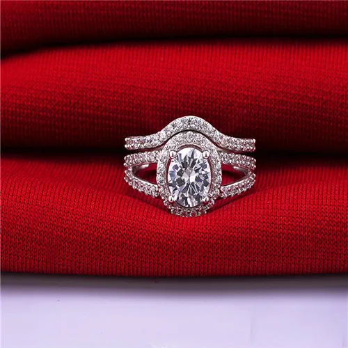 

TRS009 2 carat NSCD simulated gem Engagement rings for women,ring stets