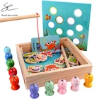 Детские деревянные игрушки, магнитные игры, игра в рыбалку, Детская 3D Рыба, детские развивающие игрушки, забавные подарки для мальчиков и девочек